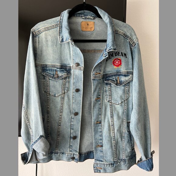 Vintage Jim Beam Denim Jean Jacket - Picture 1 of 4